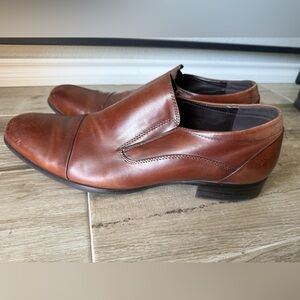 Kenneth Cole Knight Watch Brown Leather Slip-On Dress Shoes